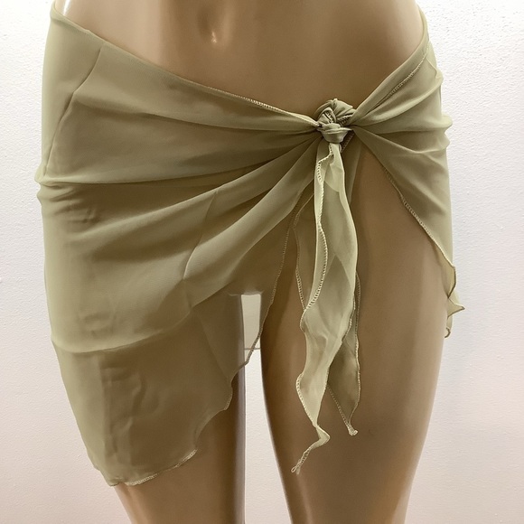 Zuliana Earth Tones Chic Sheer Sarong Wrap Skirt Bundle Of 2 New - Picture 5 of 7